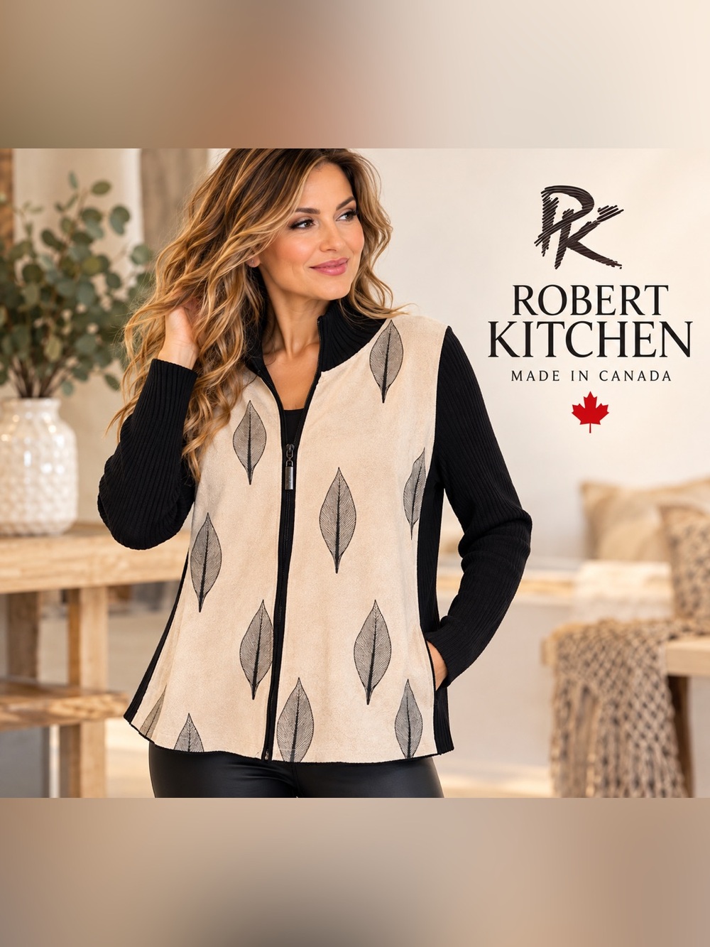 Vintage ROBERT KITCHEN Canada Leaf Print Jacket – Size L/G 🍁